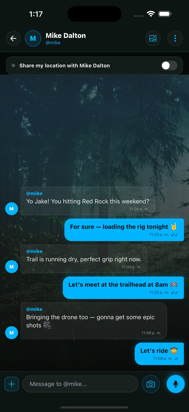 Chat de grupo con nombre oculto en TriakaMap