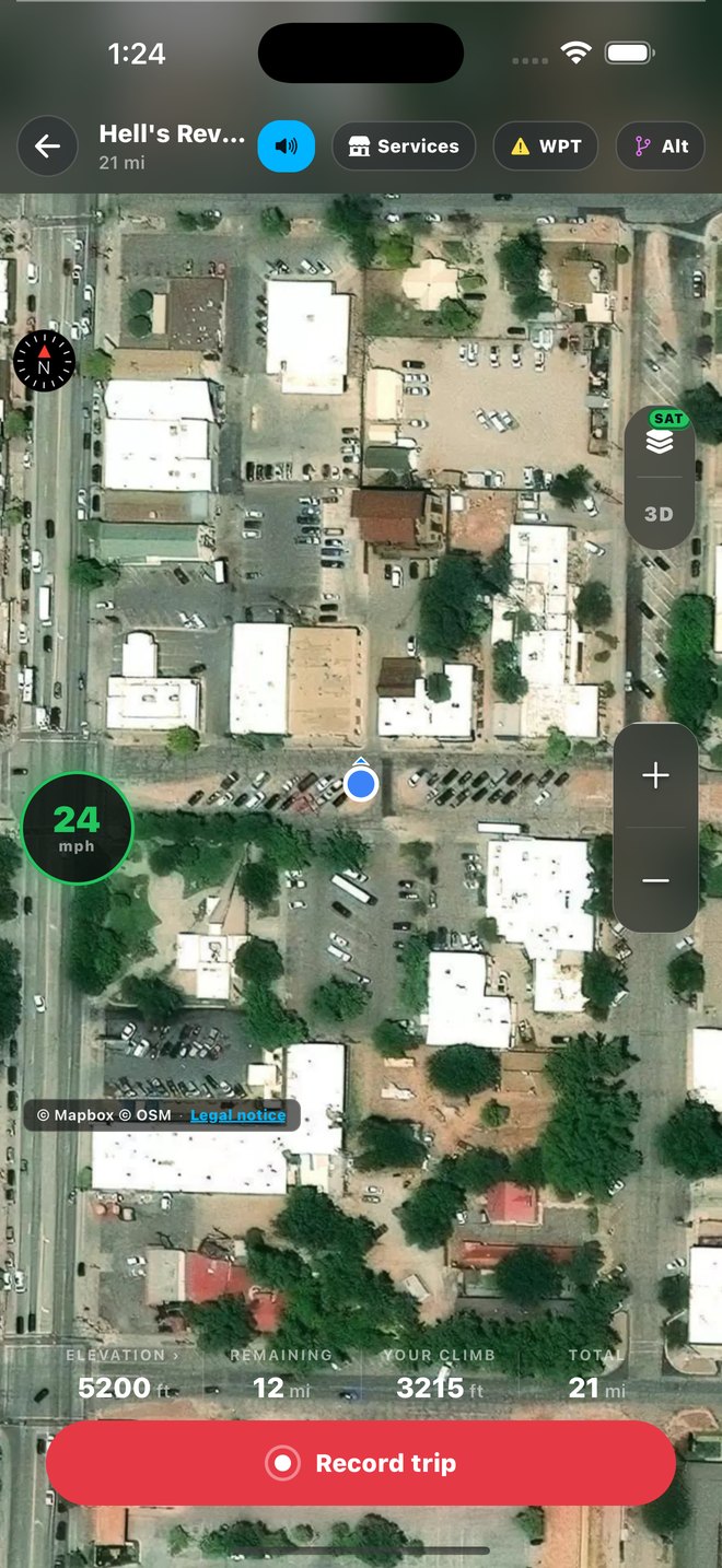 Vista de TriakaMap con mapa base y GPS